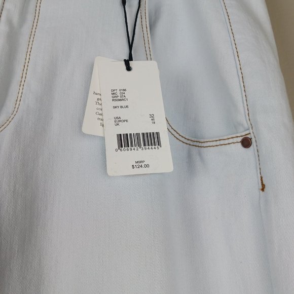 A LOVES A| NWT Sky Blue High Rise Straight Cropped Denim Size 32 - Picture 9 of 10